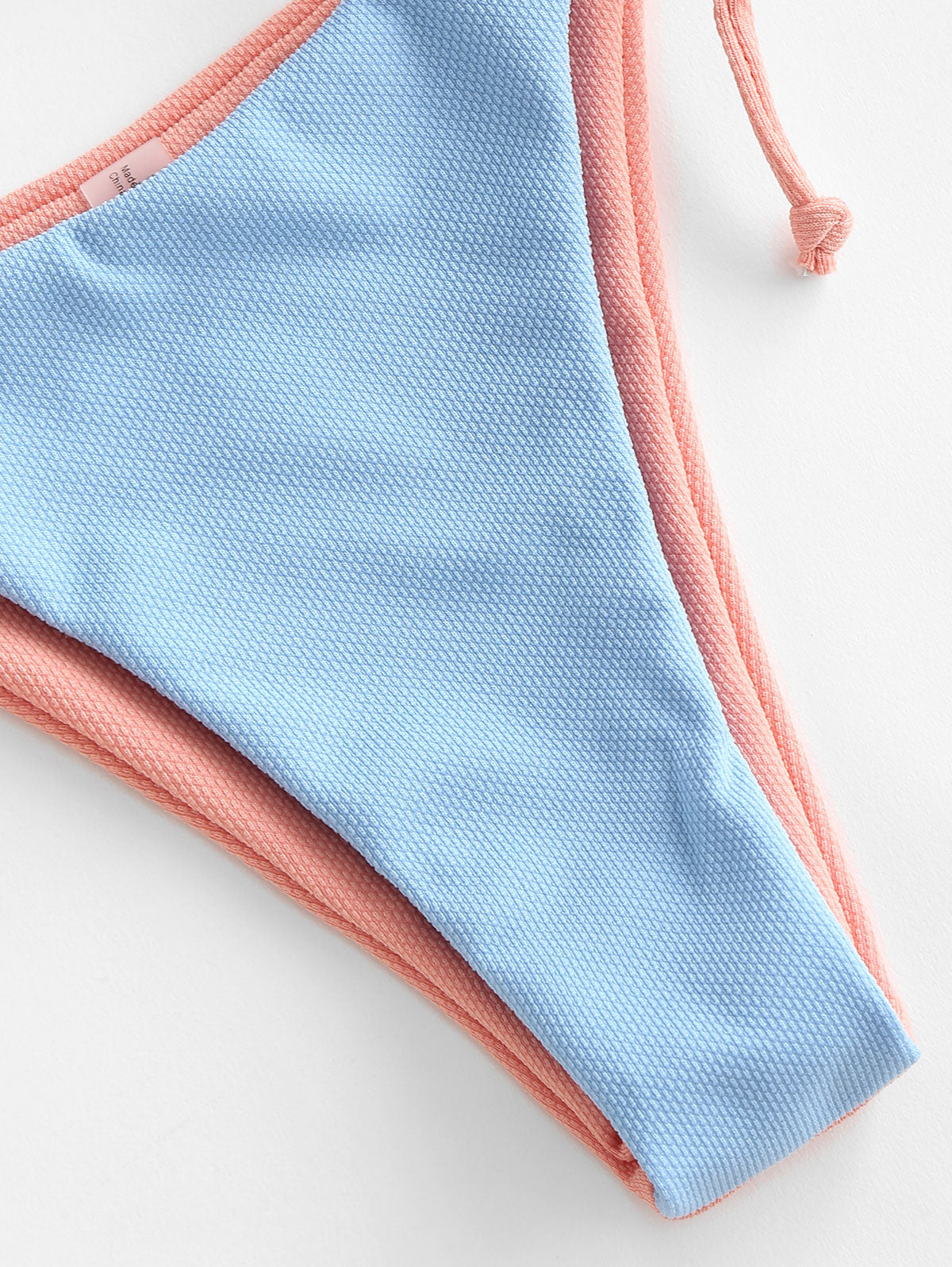 Micro G String Color Block Textured Halter String Bikini Set Two-Piece Suits Swim Party Wear The Clothing Company Sydney