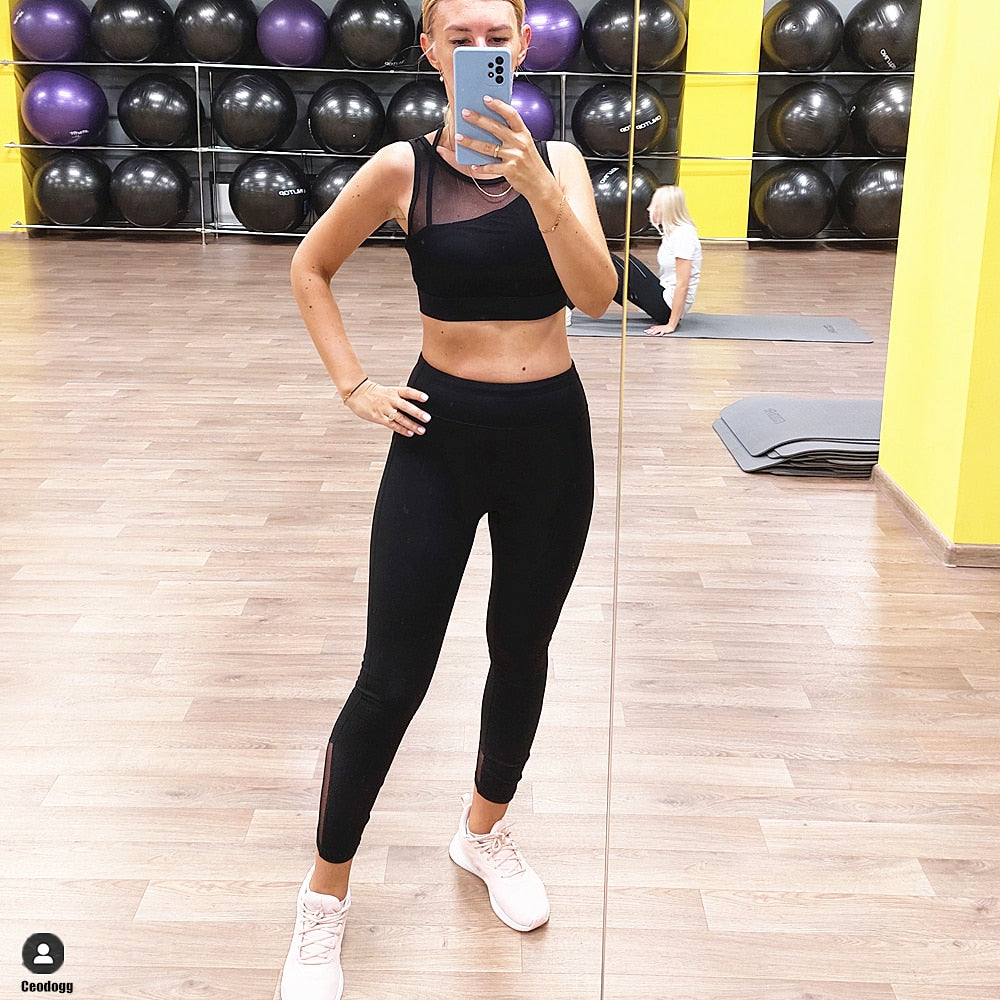 2 Piece Yoga Set Women Fitness Gym Clothing Sportswear Mesh Workout Sport Tracksuit Yoga Running Gym Suits Push Up Set The Clothing Company Sydney