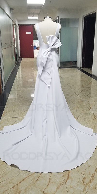 Mermaid Wedding Dresses With Detachable Train Bow Simple Wedding Gown For Bride The Clothing Company Sydney
