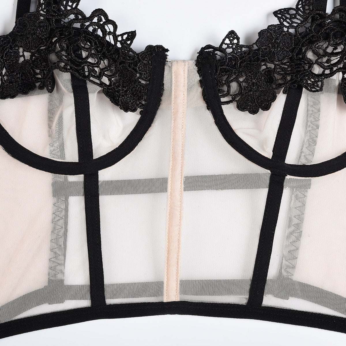Lingerie Thong Panties Female Underwear Sets Patchwork Lace 3-Piece Transparent Bra Brief Costume Outfits Set The Clothing Company Sydney