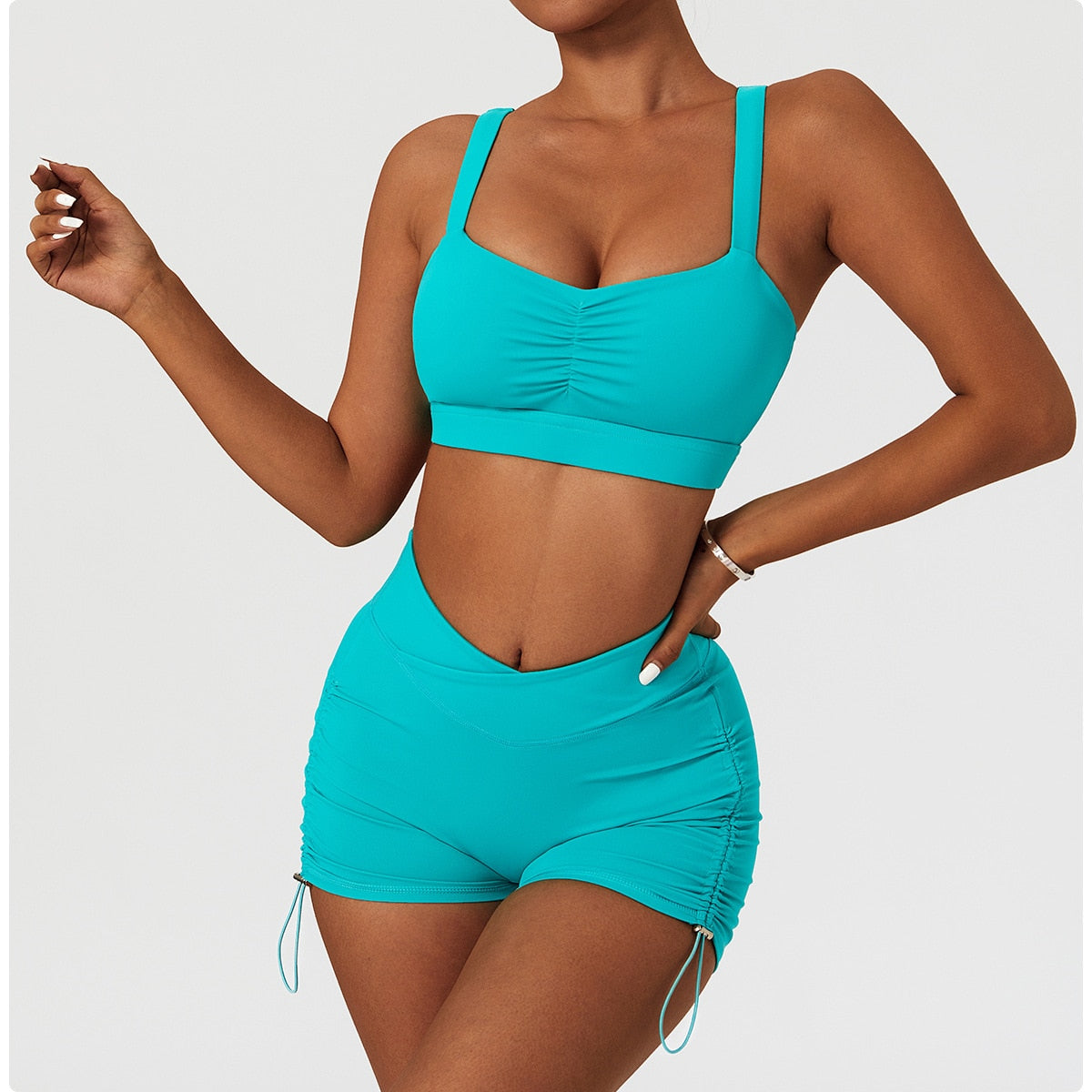 2 Piece Women's Yoga Set Workout Shirts Sport Pants Bra Gym Suits Fitness Shorts Crop Top High Waist Running Leggings Sports Sets The Clothing Company Sydney