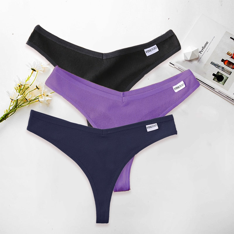 3 pack Set Panties Cotton G-string Underwear Pantys Low Waist Thongs T-Back  Intimates V-Waist Lingerie The Clothing Company Sydney