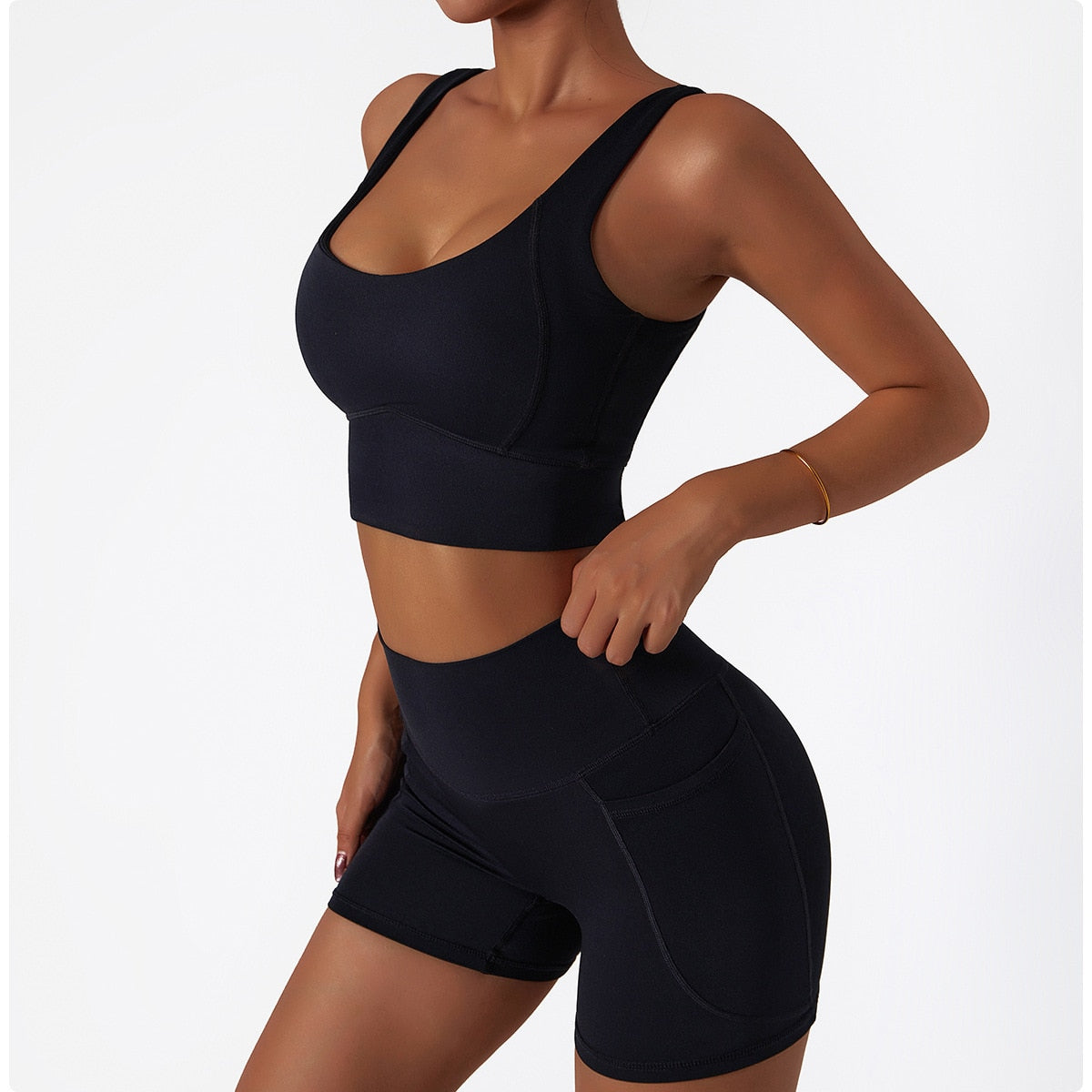2 Piece Women Yoga Set Seamless Workout Suit Sportswear Gym Clothing Fitness Bra High Waist Leggings Sports Shorts Sports Suits The Clothing Company Sydney