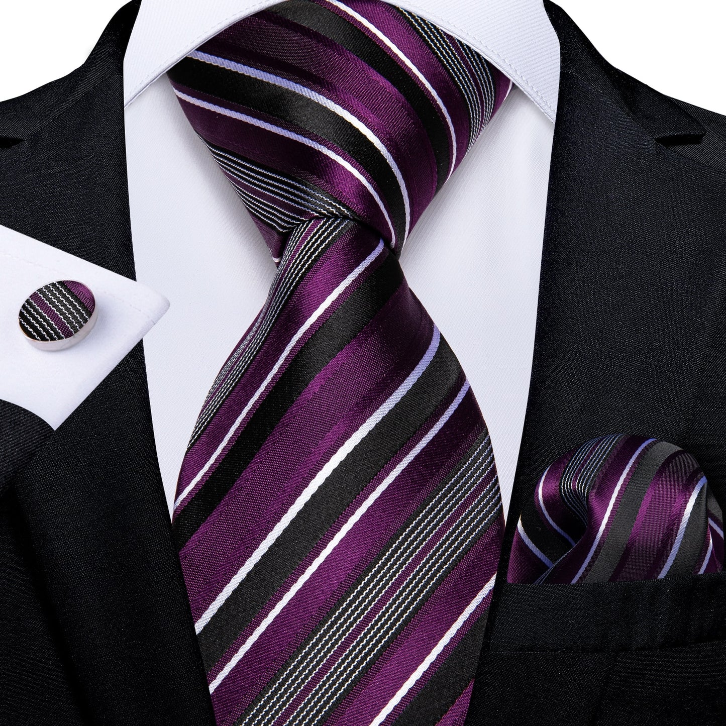 Men Purple Floral Paisley Necktie Business Formal 100% Silk Tie Pocket Square Set For Wedding Party The Clothing Company Sydney