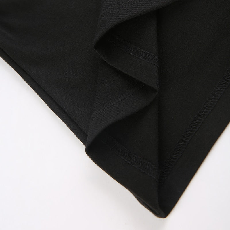 Y2K Cross Crop Top Folds Black Square Collar T Shirt Short Sleeve Square Collar Cute Chic Tee Grunge Tee Retro Top The Clothing Company Sydney