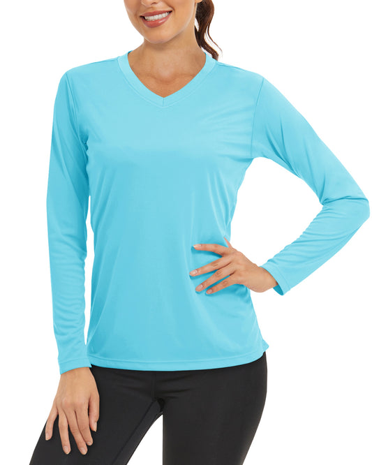 Summer Sun Protection Shirts UPF 50+ Womens Long Sleeve V Neck Shirts Lightweight Quick Dry Tee Shirts Outdoor Pullover The Clothing Company Sydney