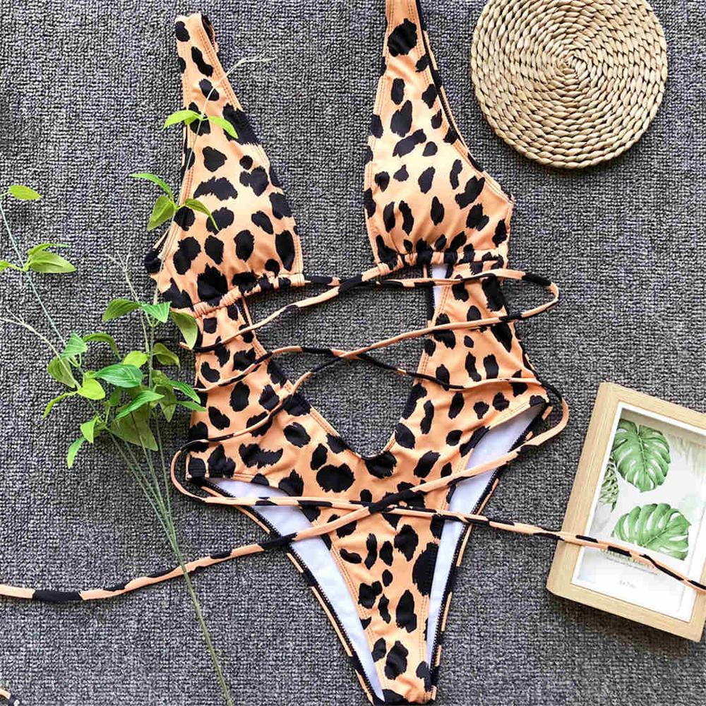 Bandage Wrap Around Tummy Cut Out Deep V Monokini One Piece Swimsuit Swimwear Bather Bathing Suit - The Clothing Company Sydney