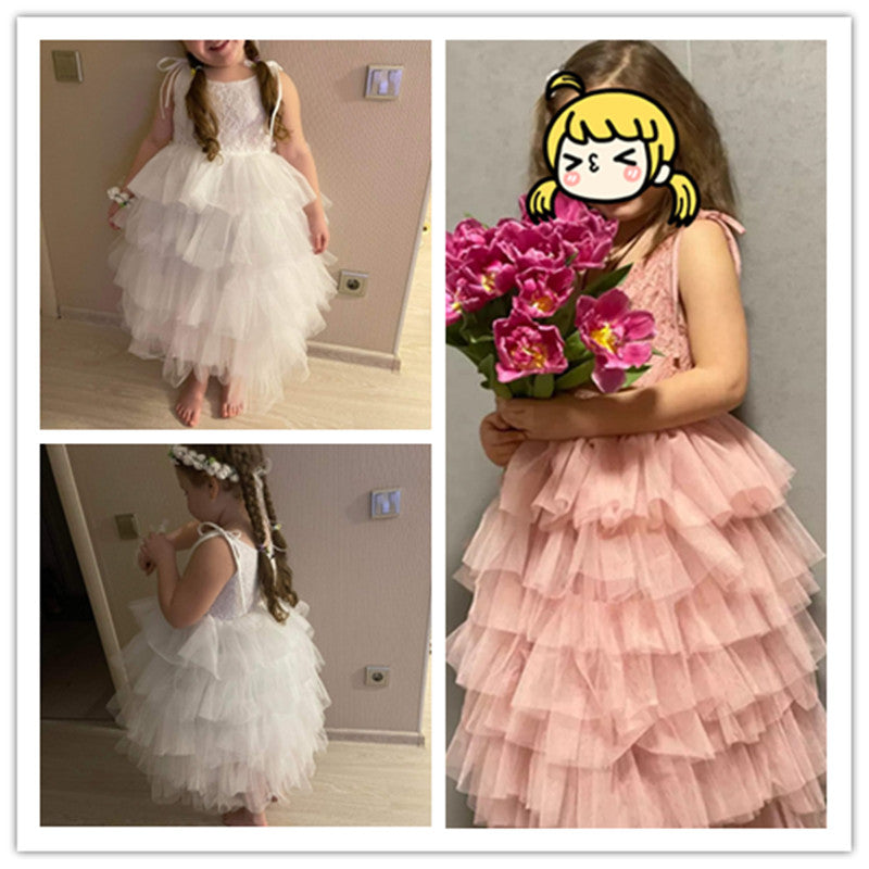 Summer Girls Casual Princess Children Beach Bathing Sleeveless Layered Birthday Party Cake Flower Tulle Costume The Clothing Company Sydney