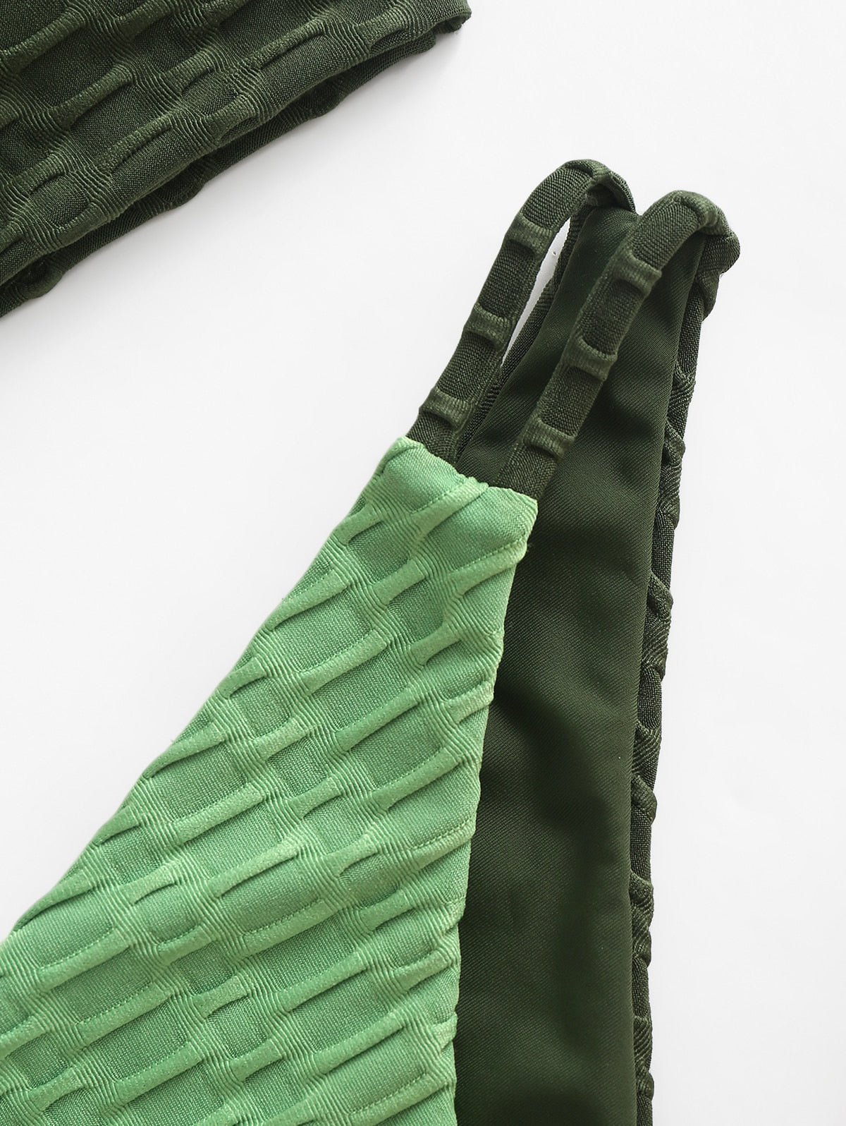 Two Tone Color Block O-ring Honeycomb Textured Bikini Swimwear Mix & Match Swimsuit Separates Beach Top And Bottom The Clothing Company Sydney