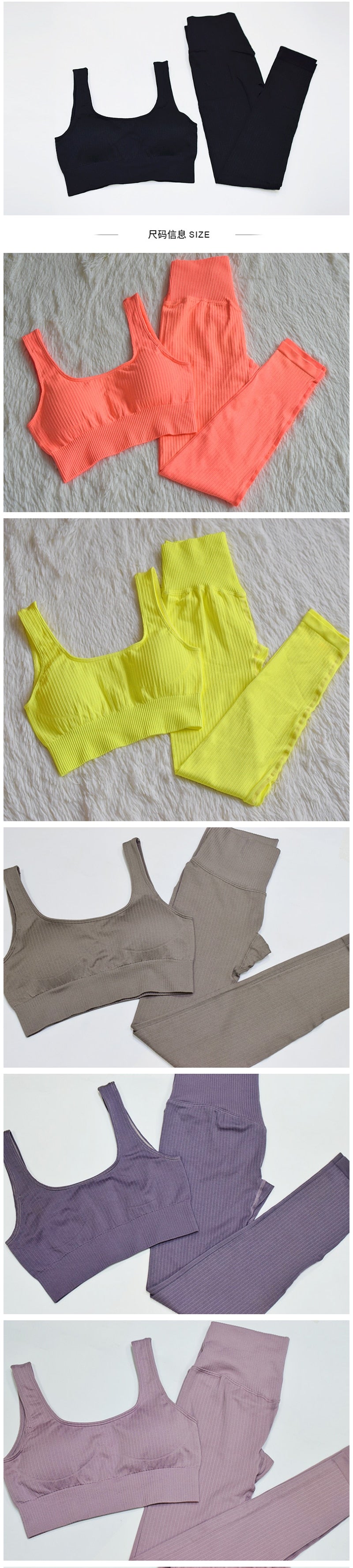 2 Pieces Seamless Fitness Yoga Suit Gym Push Up Clothes Workout Sport Set Padded Sports Bra High Waist Legging Sportswear The Clothing Company Sydney