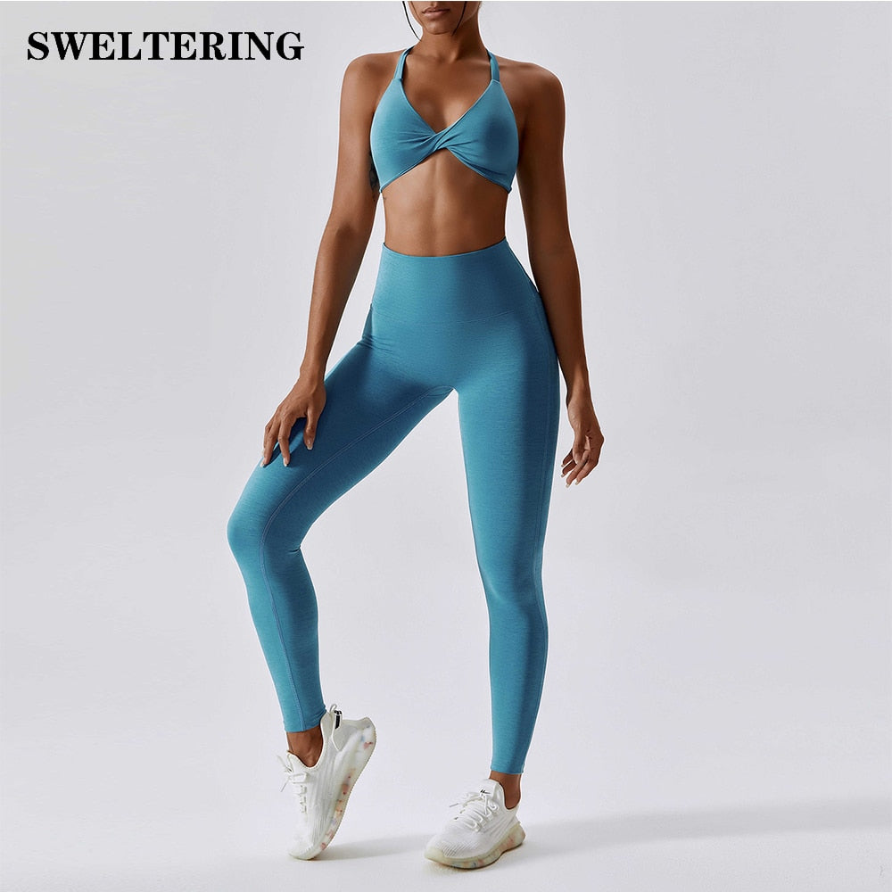 2 Piece Yoga Set Gym Set Workout Clothes for Women Seamless High Waist Leggings Sports Bra Suit Clothing Shorts Women's Tracksuit The Clothing Company Sydney
