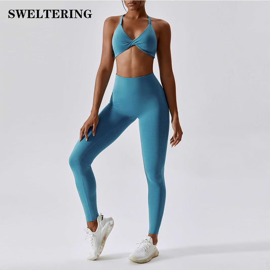 2 Piece Yoga Set Gym Set Workout Clothes for Women Seamless High Waist Leggings Sports Bra Suit Clothing Shorts Women's Tracksuit The Clothing Company Sydney