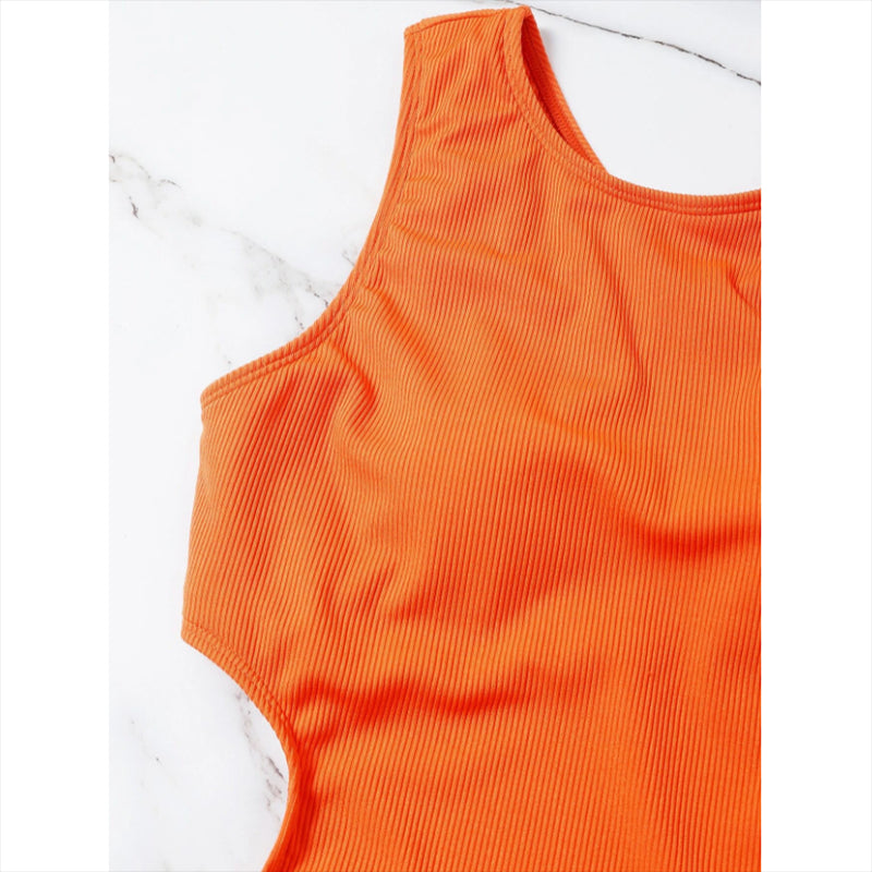 Ribbed One Piece Women Swimsuits Cut Out Swimwear High Neck Bodysuit Solid Beachwear Cross Back Monokini Clothing Company Sydney