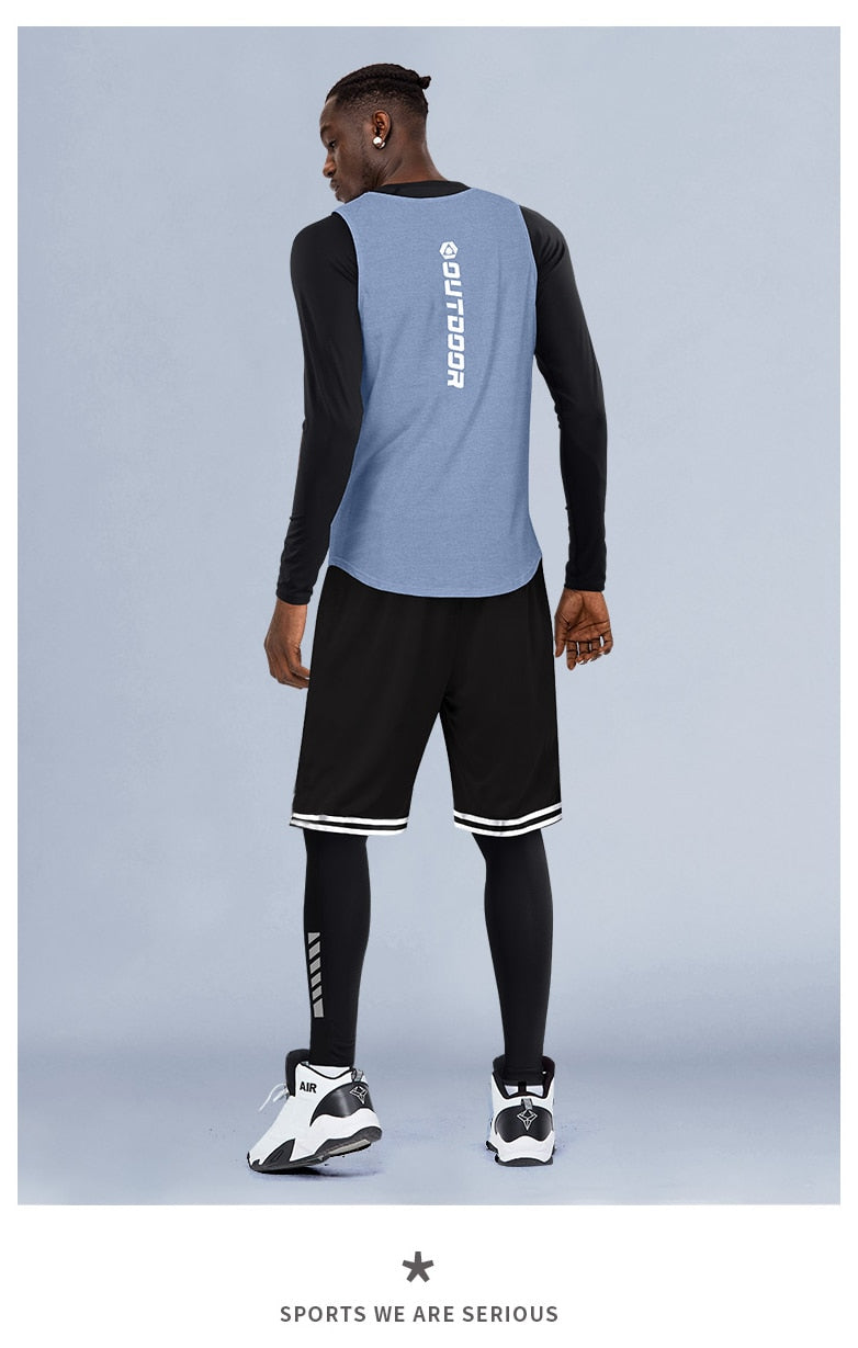 4 Piece/Set Men's Basketball Tracksuit Gym Fitness Compression Sports Suit Running Jogging Sport Wear Exercise Workout Tights Shorts The Clothing Company Sydney