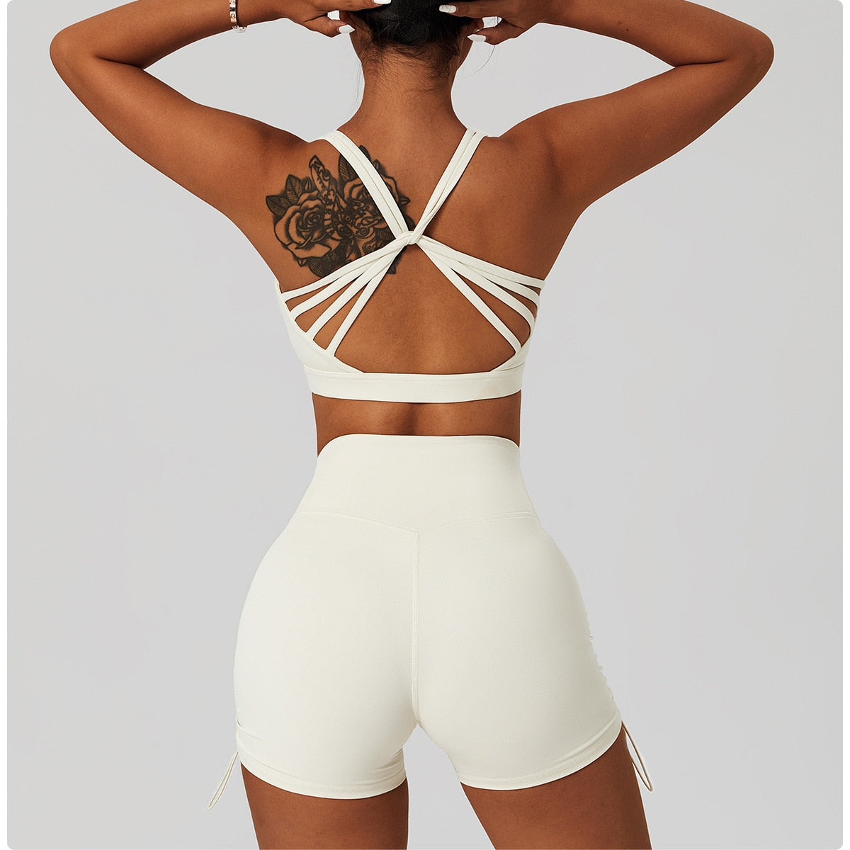 2 Piece Women's Yoga Set Workout Shirts Sport Pants Bra Gym Suits Fitness Shorts Crop Top High Waist Running Leggings Sports Sets The Clothing Company Sydney