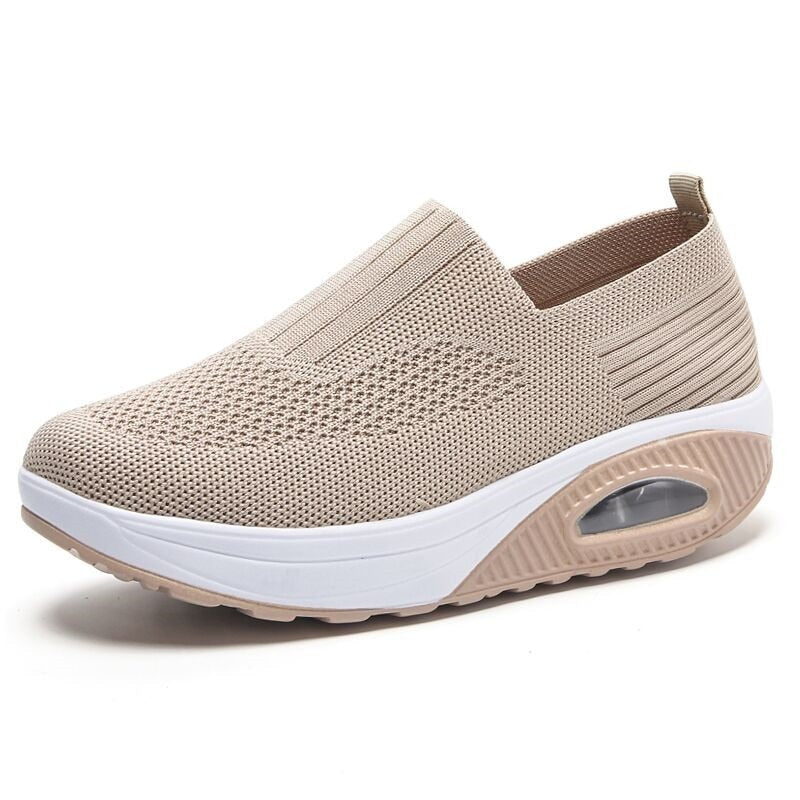 Summer Women's Fashion Vulcanized Sneakers Platform Solid Colour Flat Ladies Shoes Casual Breathable Wedges Ladies Walking Sneakers The Clothing Company Sydney