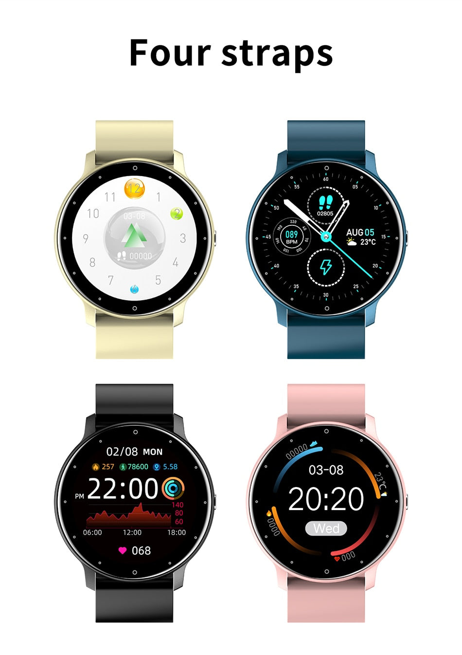 Smart Watch Men Women Full Touch Screen Sport Fitness Watch IP67 Waterproof Bluetooth For Android IOS Smartwatch The Clothing Company Sydney