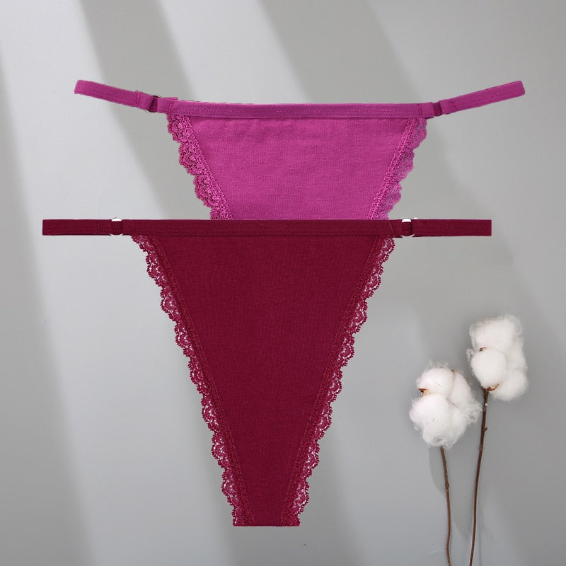 2 Pack Set G-String Cotton Mix Panties Low Waist thong Solid Underpants Comfortable Underwear Intimate Lingerie The Clothing Company Sydney