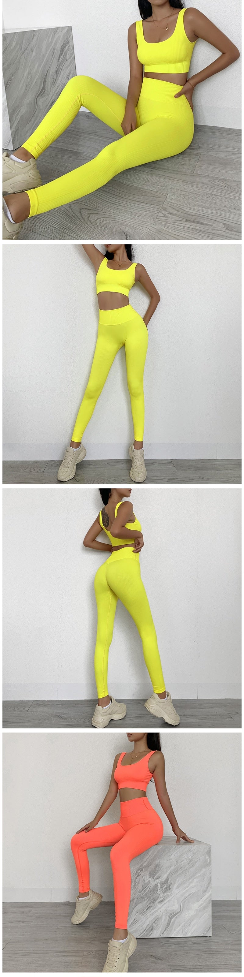 2 Pieces Seamless Fitness Yoga Suit Gym Push Up Clothes Workout Sport Set Padded Sports Bra High Waist Legging Sportswear The Clothing Company Sydney