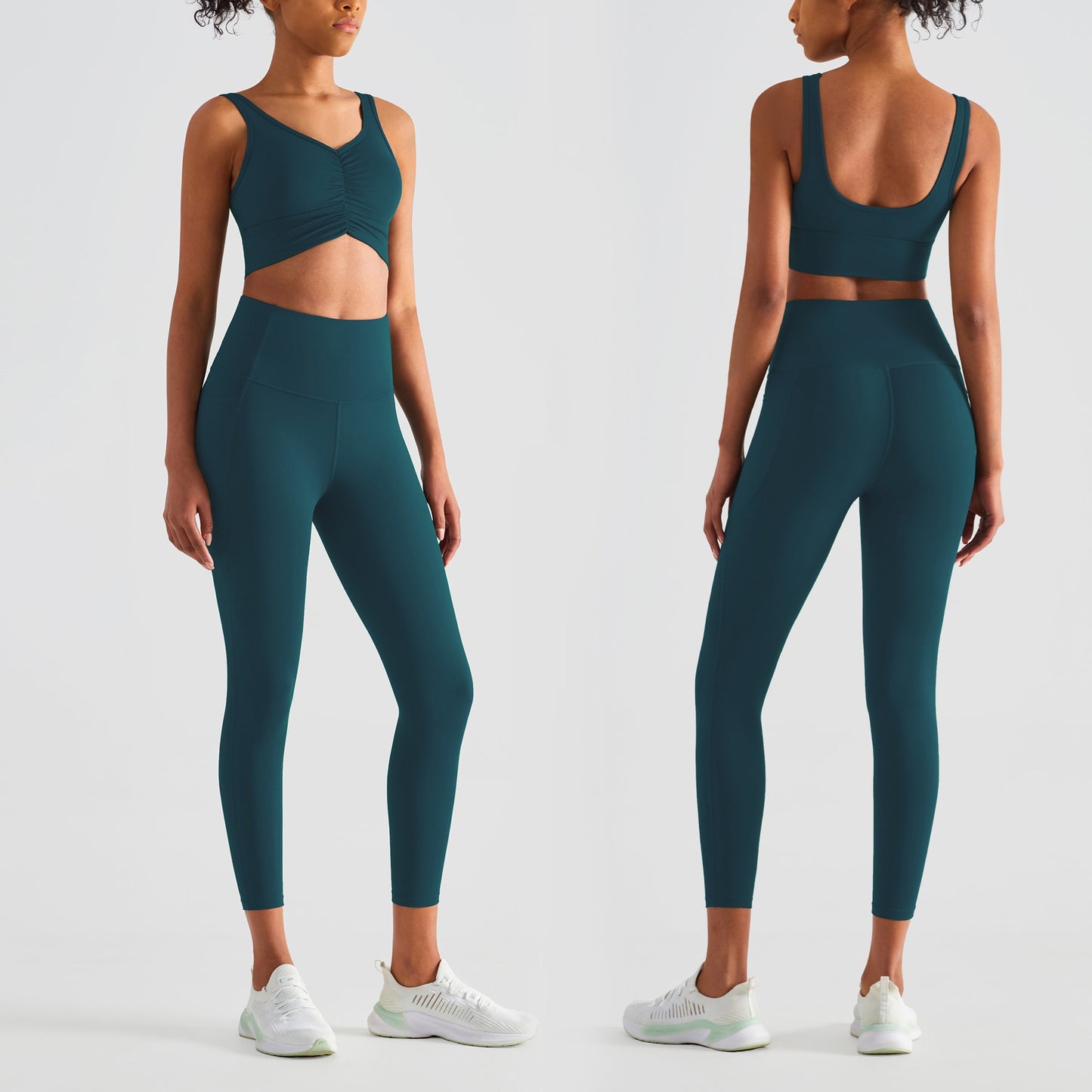 Workout Clothes Yoga Set Two Piece Gym Sport Bra With High Waist Leggings Crop Top Sport Set Women's Outfits The Clothing Company Sydney