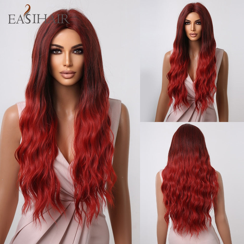 Brown Mixed Blonde Synthetic Wigs with Bang Long Natural Wavy Hair Wig for Women Daily Cosplay Use Heat Resistant Wigs The Clothing Company Sydney