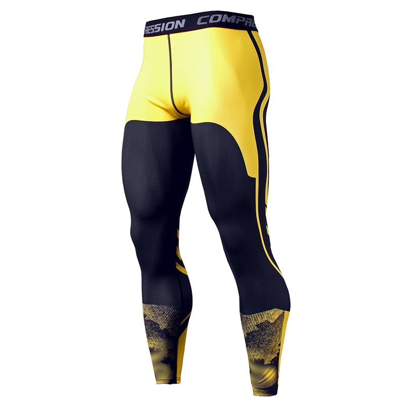 Running Compression Leggings Men's Sports Quick-drying Tights Stretchy Training Pants Gym Fitness Print Men Jogger The Clothing Company Sydney
