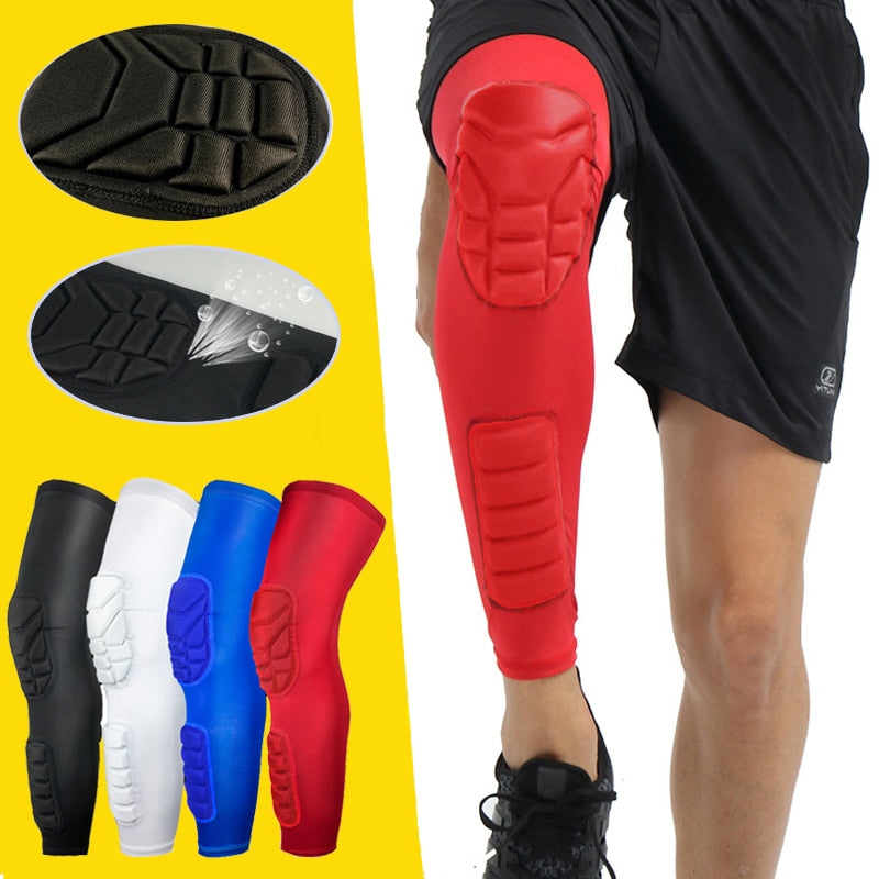 Compression MTB Knee Pads Honeycomb Long Basketball Leg Sleeve Men Women Kids Sport Calf Knee Protection Soccer Gym Leggings The Clothing Company Sydney