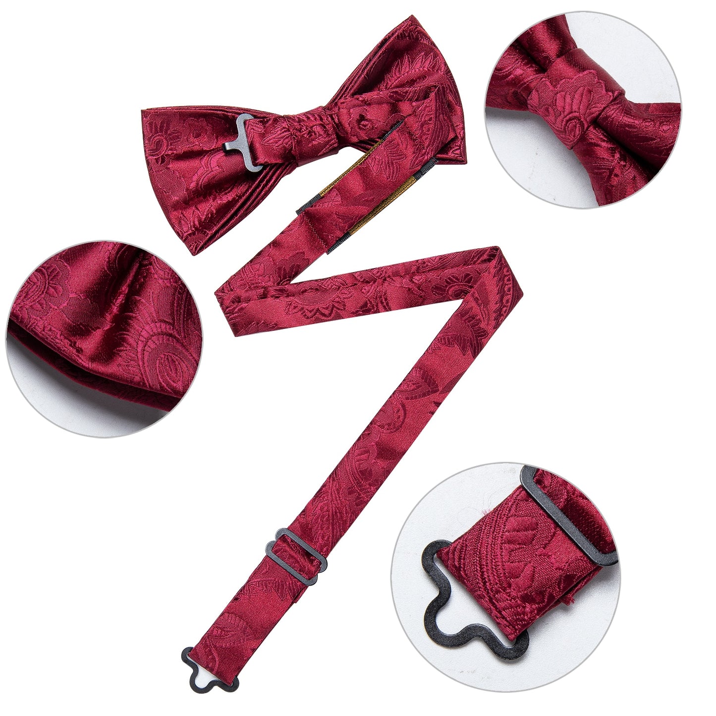 Wedding Bow Tie for Men Classic Red Pre-tied Bowtie Cufflinks Corsage Set for Party Silk Butterfly Knot Gift Set The Clothing Company Sydney