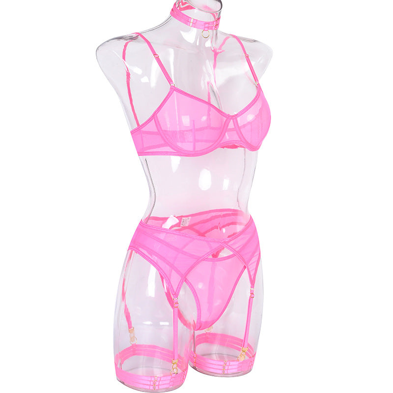 4 Piece Lingerie Underwear Bra Garters Brief Sets Transparent Lace Seamless Panties Set The Clothing Company Sydney