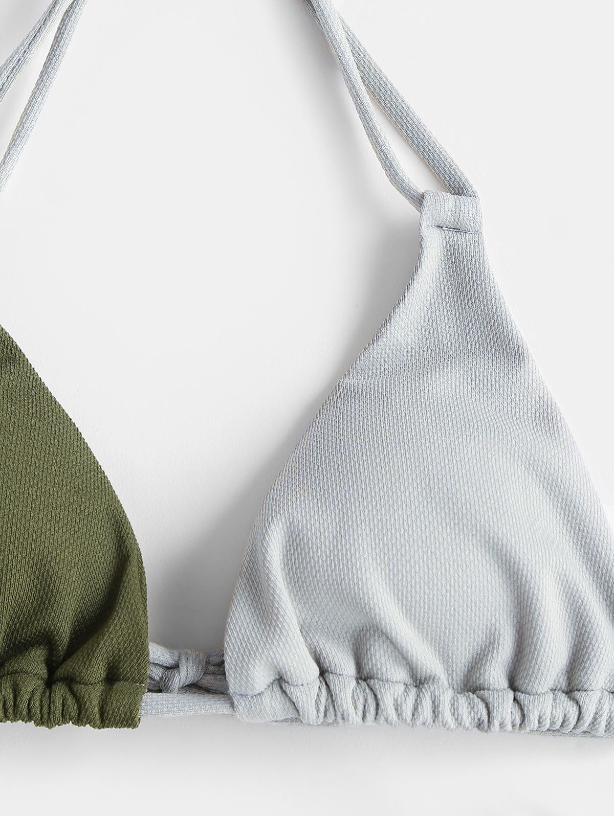 Micro G String Color Block Textured Halter String Bikini Set Two-Piece Suits Swim Party Wear The Clothing Company Sydney