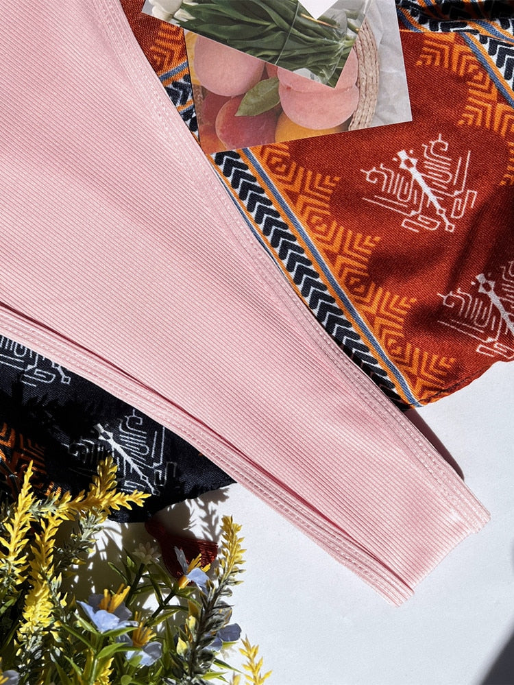 Backless Swimsuit One Piece Thong Bathing Suit Pink Cross Straps Tanga G String Beach Wear Summer Outfit The Clothing Company Sydney