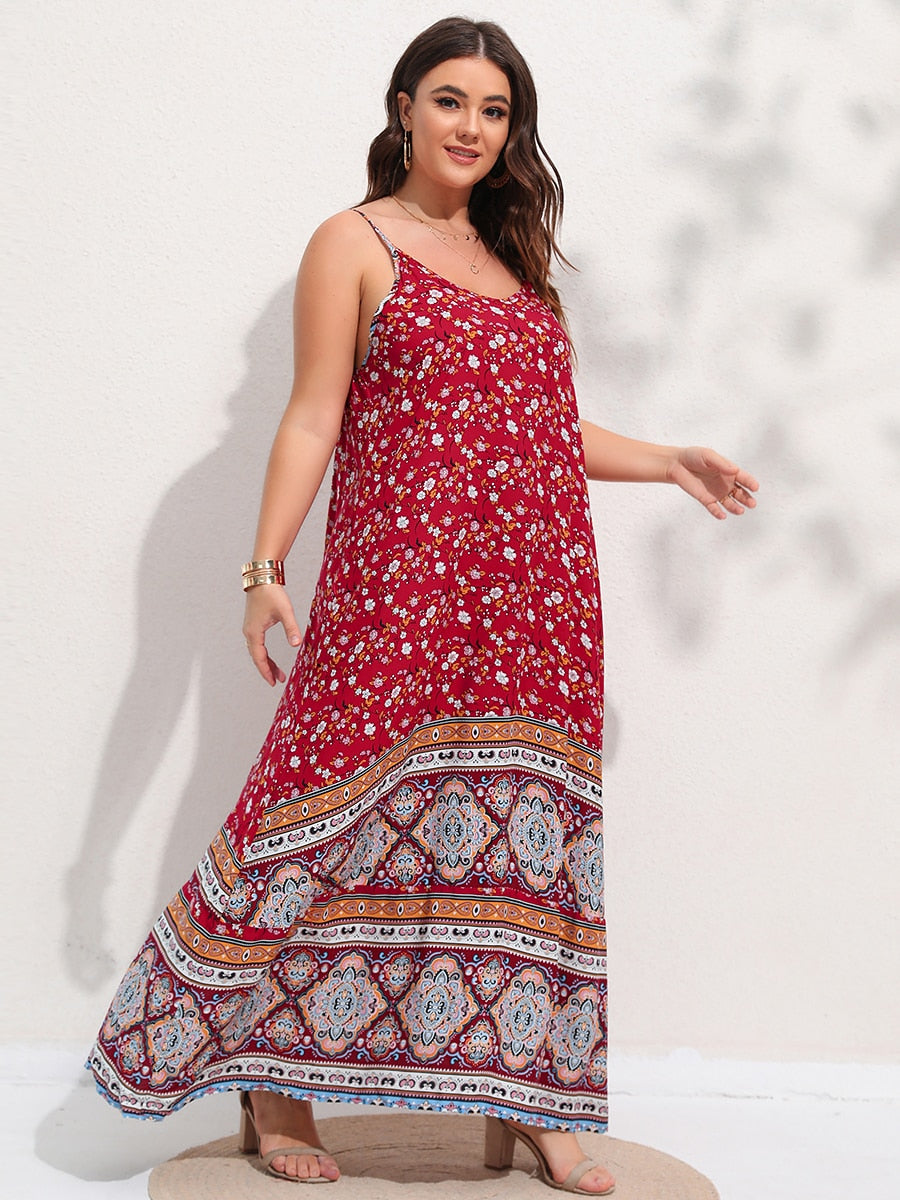 Ditsy Floral Maxi Cami Dress Backless Plus Size Women's Summer Elegant Large Hem Beach Dresses The Clothing Company Sydney
