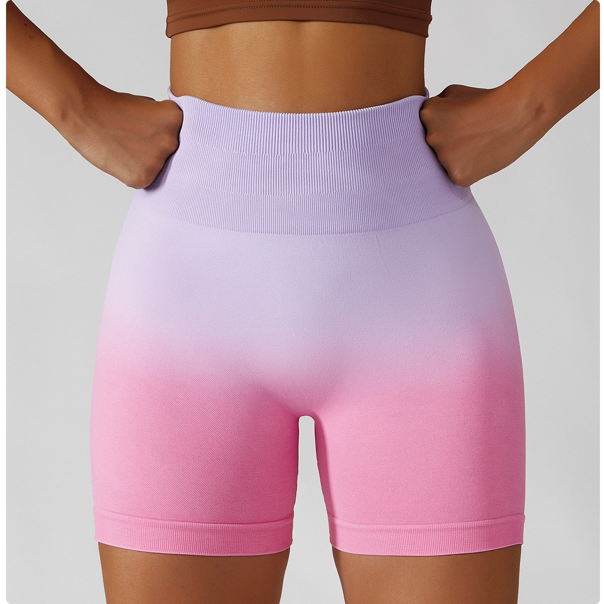 Gradient Seamless Yoga Shorts Gym Running Workout Tight Sports Shorts High Waist Elastic Butt Lifting Fitness Pants Shorts The Clothing Company Sydney