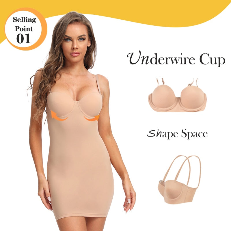 Full Length Shapewear Slips Straight Tube Dress Body Shaper Women Skinny Under Dresses Underwire Cup Black Shapewear The Clothing Company Sydney