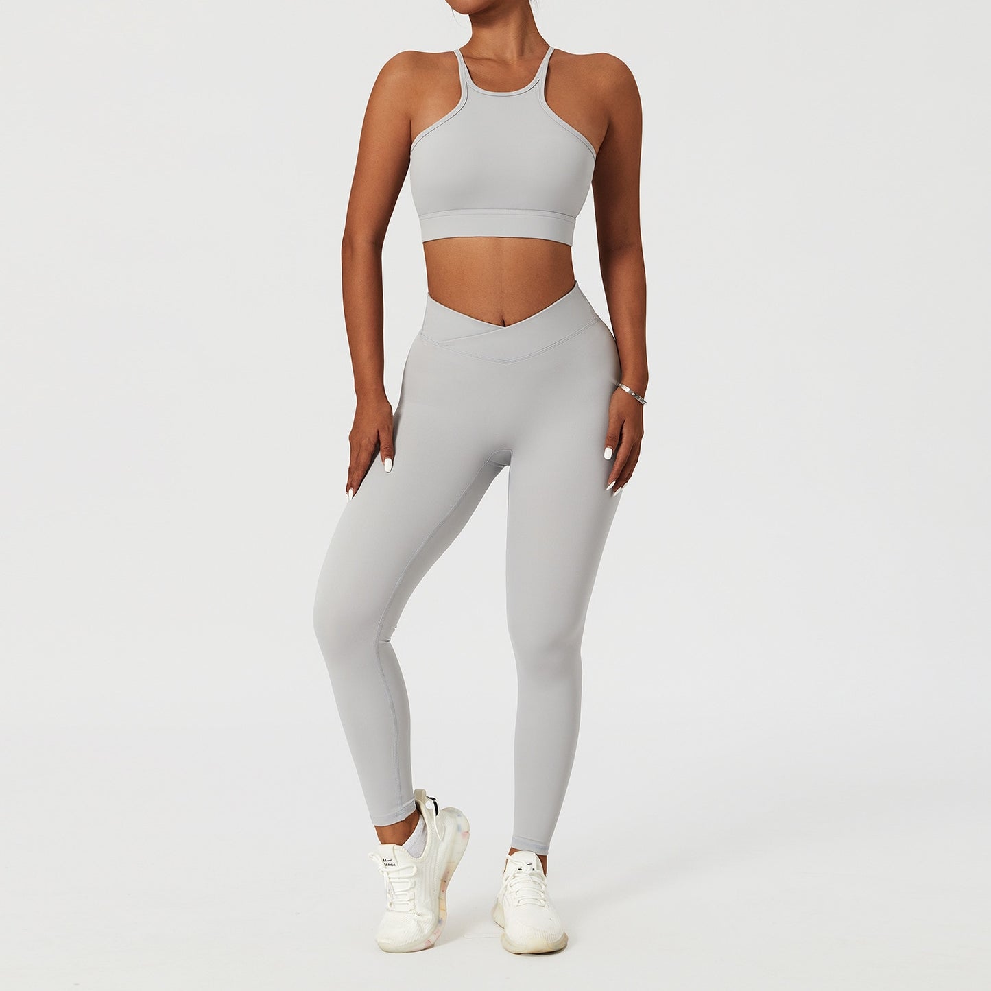 2 Piece Women's Yoga Set Workout Shirts Sport Pants Bra Gym Suits Fitness Shorts Crop Top High Waist Running Leggings Sports Sets The Clothing Company Sydney