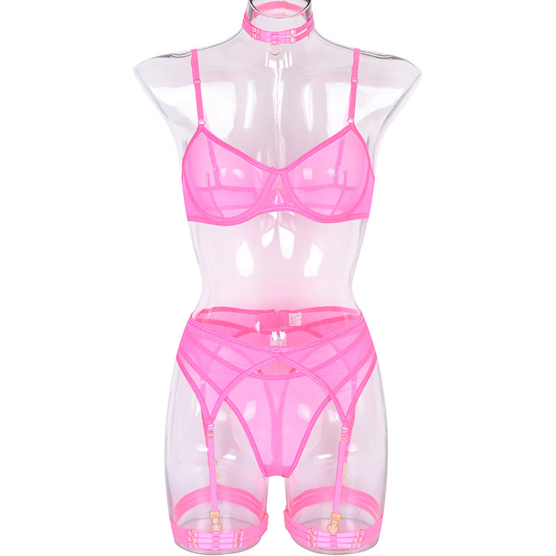 4 Piece Lingerie Underwear Bra Garters Brief Sets Transparent Lace Seamless Panties Set The Clothing Company Sydney