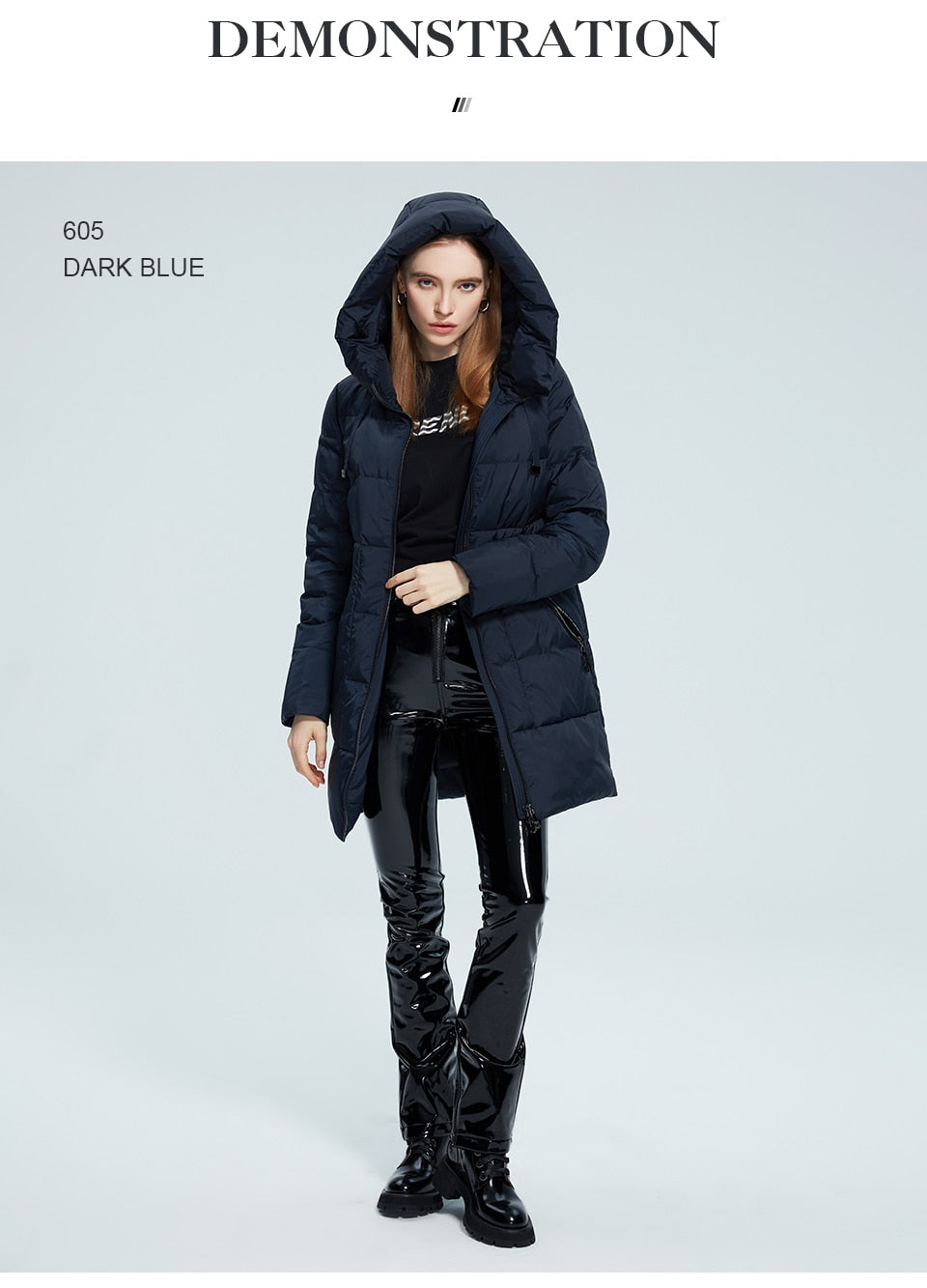 Winter Jacket Women's Stand Collar Hooded Cold Protection Windproof Lady Coat Big Pocket Mid-Length Parka The Clothing Company Sydney