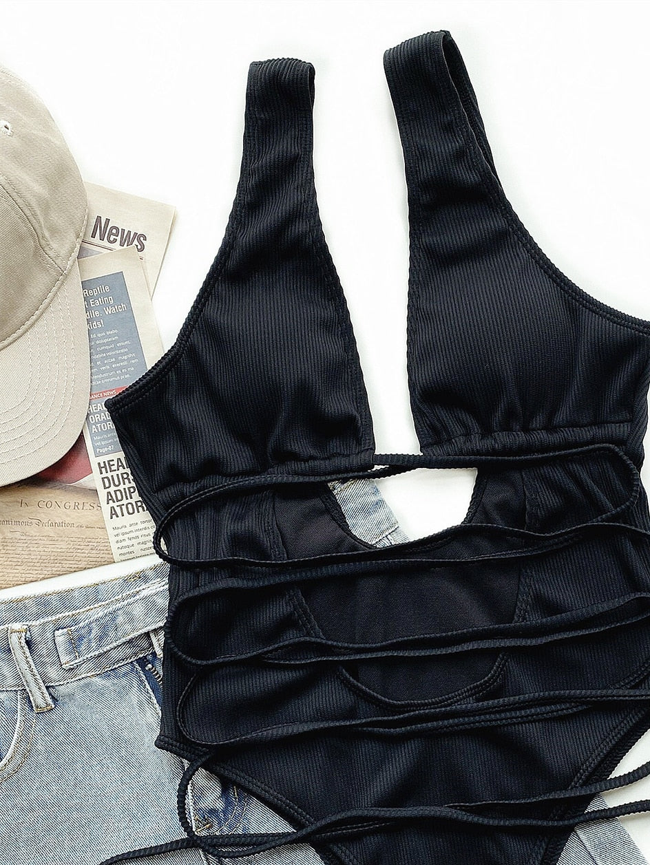 Leopard Strapped Swimwear High Cut One Piece Swimsuit Monokini Push Up Summer Beach Wear Bathing Suit The Clothing Company Sydney