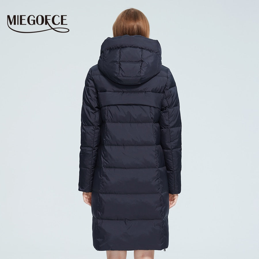 Winter Women Long Cotton Jacket Stand Collar Hooded Warm Windproof Coat Pockets Zipper Parka The Clothing Company Sydney
