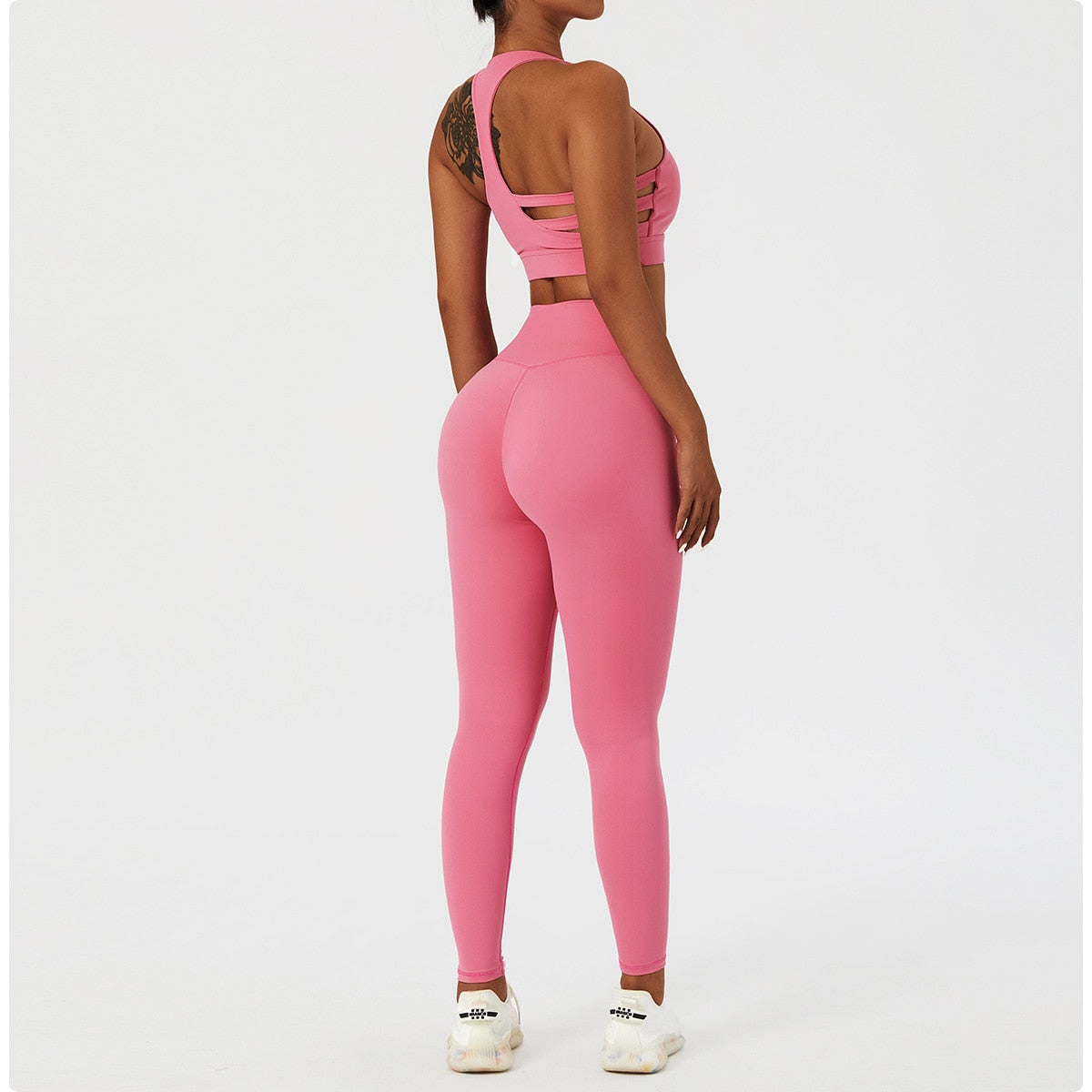 2 Piece Women's Yoga Set Workout Shirts Sport Pants Bra Gym Suits Fitness Shorts Crop Top High Waist Running Leggings Sports Sets The Clothing Company Sydney