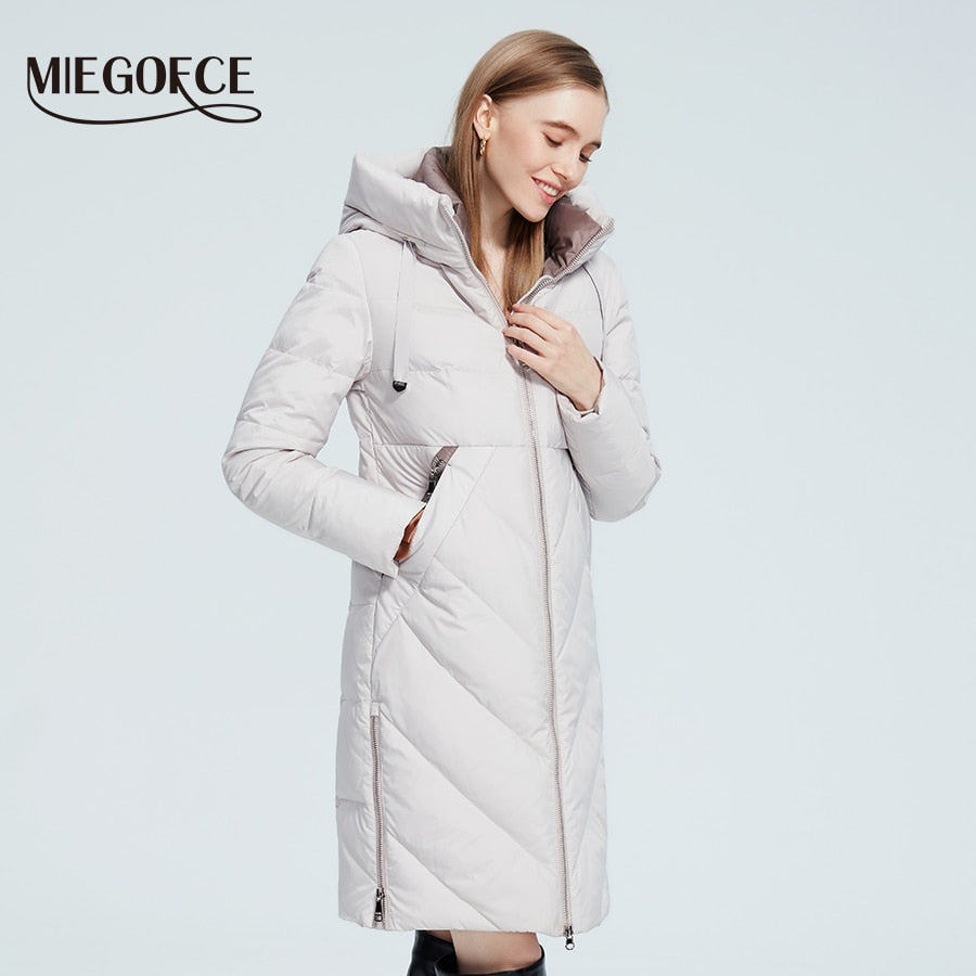 Winter Women Long Cotton Jacket Stand Collar Hooded Warm Windproof Coat Pockets Zipper Parka The Clothing Company Sydney