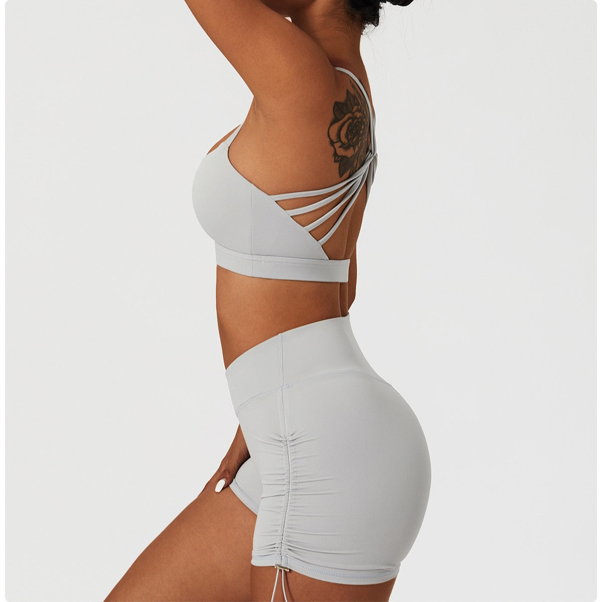 2 Piece Women's Yoga Set Workout Shirts Sport Pants Bra Gym Suits Fitness Shorts Crop Top High Waist Running Leggings Sports Sets The Clothing Company Sydney