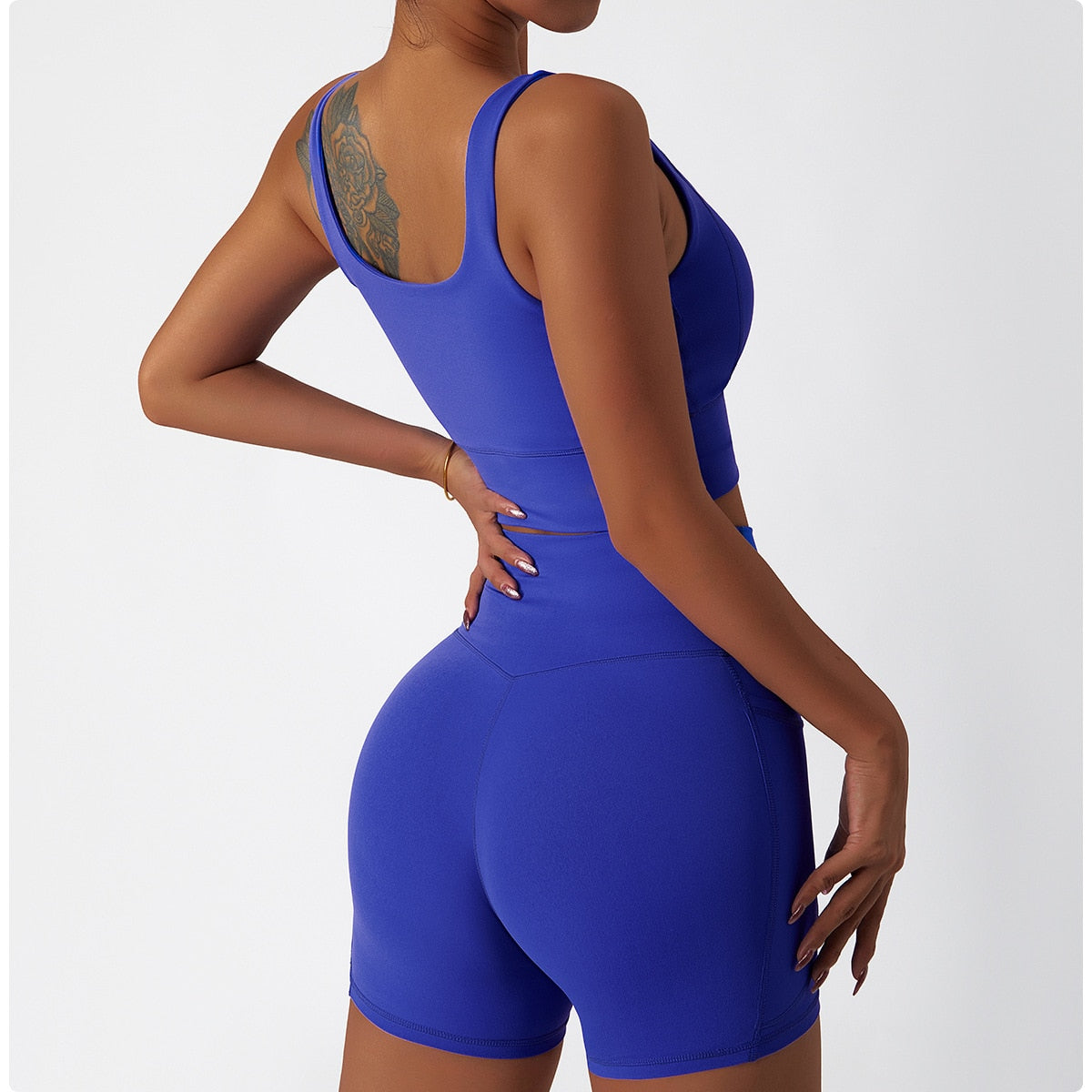 2 Piece Women Yoga Set Seamless Workout Suit Sportswear Gym Clothing Fitness Bra High Waist Leggings Sports Shorts Sports Suits The Clothing Company Sydney