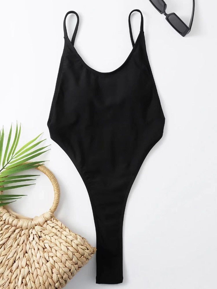 High Leg cut One Piece Swimsuit Thong Swimwear Women Trikini Backless Monokini Brazilian Bathing Suit Swim wear The Clothing Company Sydney