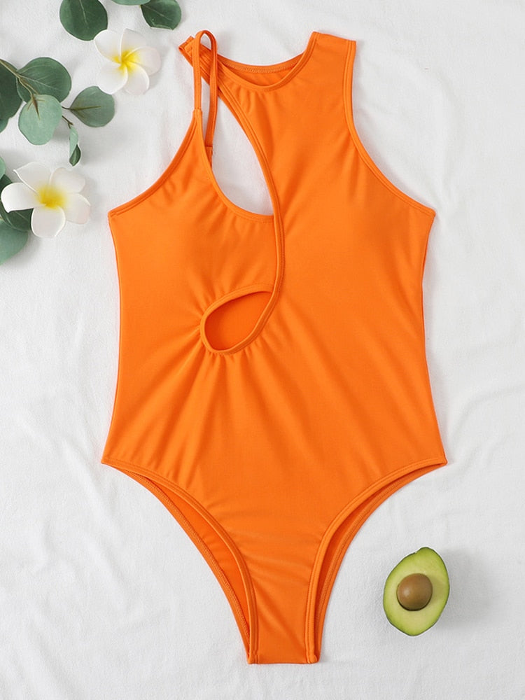High Neck Swimwear One Piece Swimsuit Hollow Out Bathing Suit Summer Beach Wear Push Up Monokini The Clothing Company Sydney