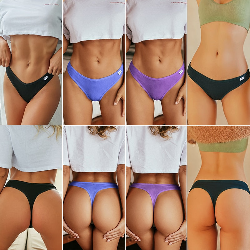 3 Pack Cotton V-Waist G-String Women Panties Comfort Underwear T-Back Thongs Intimates Lingerie Panties Set The Clothing Company Sydney