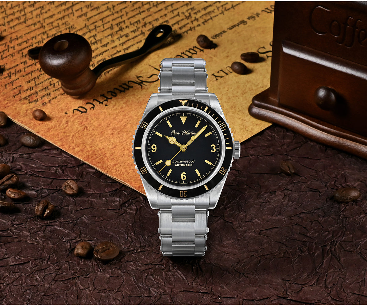San Martin Men's 38mm Diver 6200 Retro Water Ghost Luxury Sapphire NH35 Automatic Mechanical Vintage 20Bar Luminous Watch Clothing Company Sydney