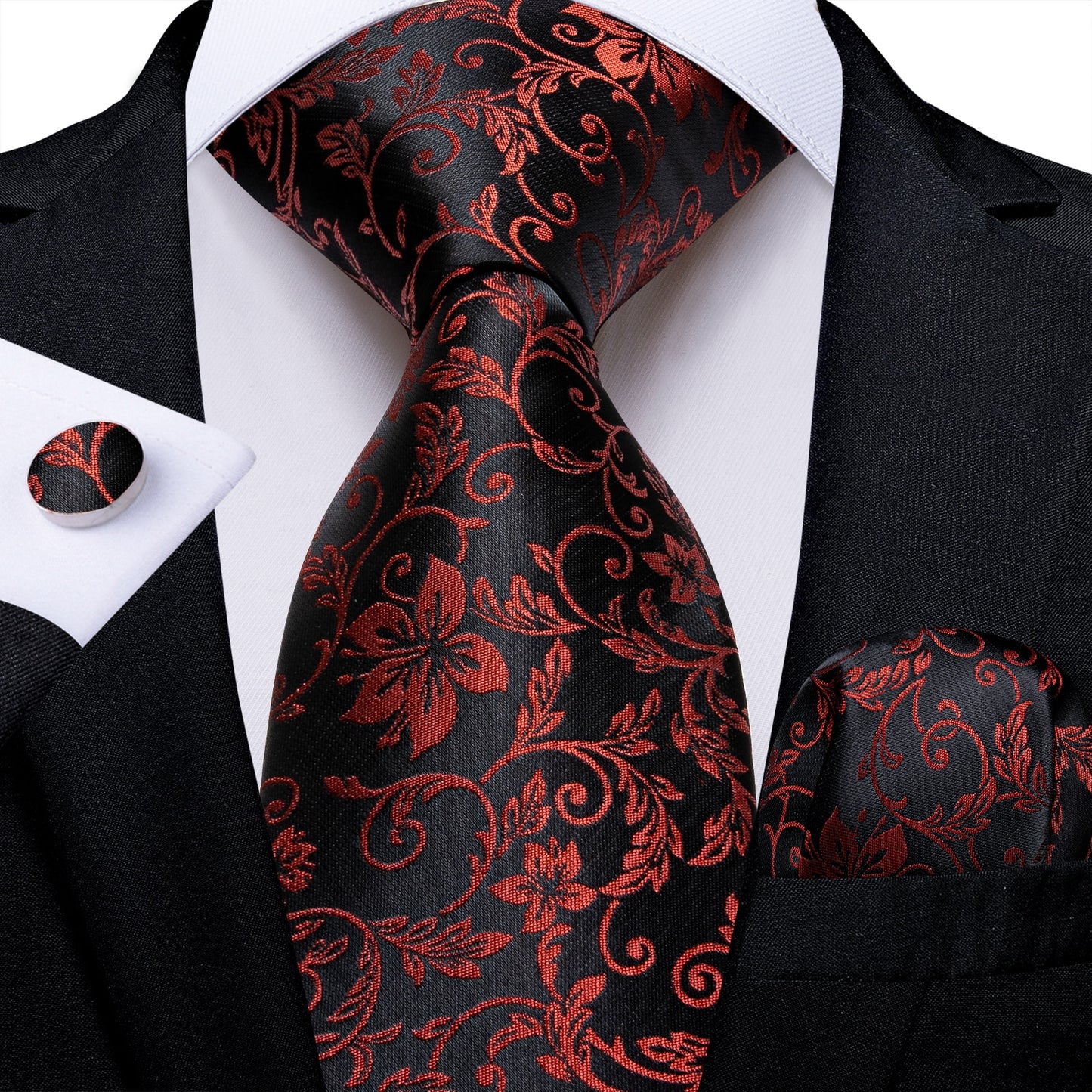 Designer Wedding Men's Tie Red Solid Striped Paisley Neckties For Men Business Hanky Cufflinks Tie Set The Clothing Company Sydney