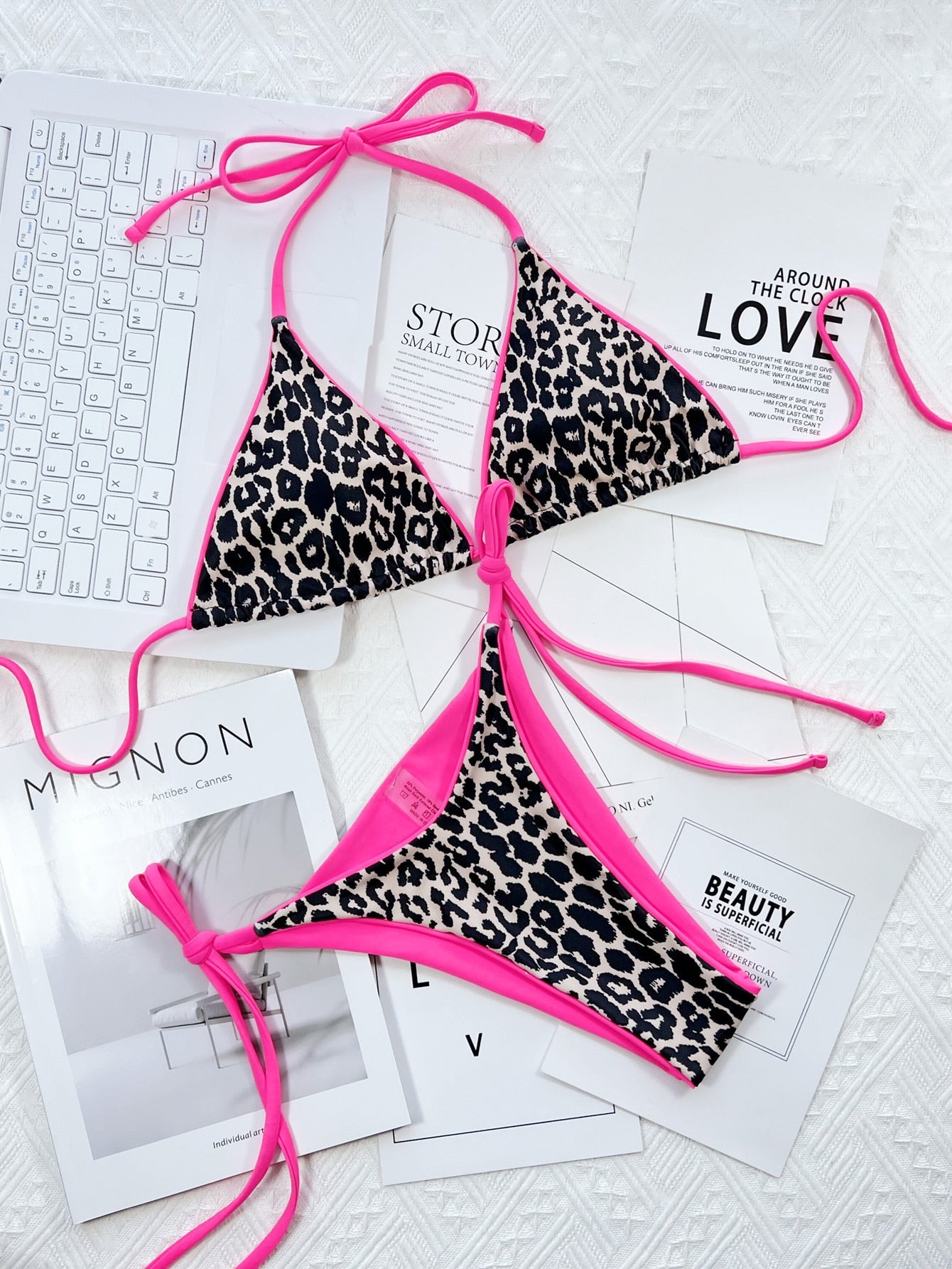 2 Piece Bikini Push Up Swimwear Floral Print Bikinis Set Back Lace-up Swimsuit Bathing Suit Beach Wear The Clothing Company Sydney
