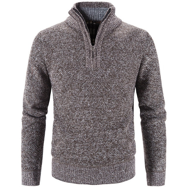 Winter Men's Fleece Thicker Sweater Half Zipper Turtleneck Warm Pullover Quality Male Slim Knitted Sweaters The Clothing Company Sydney